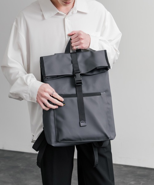 Rocky Monroe(ロッキーモンロー)の「ロールトップアーバンフラップデイパック/バックパック/リュック(バックパック/リュック・メンズ・ライトグレー/ブラック/グレー・FREE)」の22枚目の写真