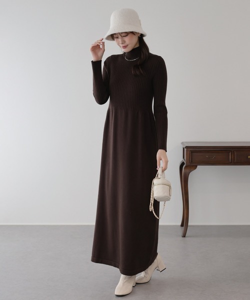 BLUEEAST(ブルーイースト)の「サイドリボンペプラムシャギーベスト&ニットワンピース セット(ワンピース・レディース・ベージュ/ブラウン/チャコールグレー・MEDIUM)」の17枚目の写真