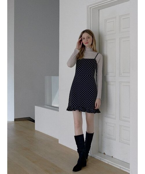 AVANT-G(アバン)の「Frill Mini Dot Sleeveless Dress - NAVY(ワンピース・レディース・その他・FREE)」の2枚目の写真
