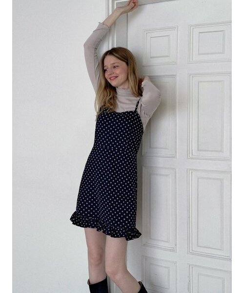 AVANT-G(アバン)の「Frill Mini Dot Sleeveless Dress - NAVY(ワンピース・レディース・その他・FREE)」の4枚目の写真