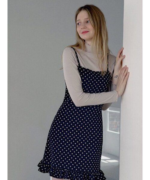 AVANT-G(アバン)の「Frill Mini Dot Sleeveless Dress - NAVY(ワンピース・レディース・その他・FREE)」の5枚目の写真