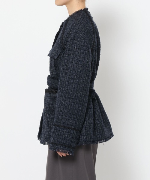 ラメツイードミドルジャケット（ノーカラージャケット）｜HARE（ハレ