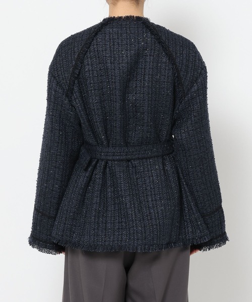 ラメツイードミドルジャケット（ノーカラージャケット）｜HARE（ハレ