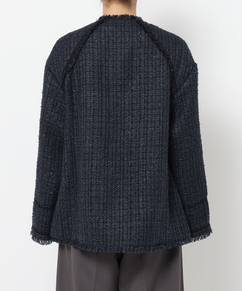 ラメツイードミドルジャケット（ノーカラージャケット）｜HARE（ハレ