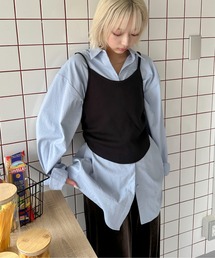 【2点セットアイテム】ニットビスチェ シャツSET