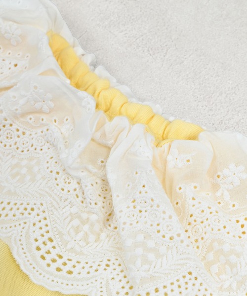 LaStella（ラステラ）の「スカラップカラーバルーンボディシャツ（ロンパース・キッズ・オフホワイト/イエロー・70/80）」の11枚目の写真