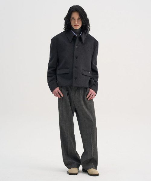 TRIP LE SENS（トリップ ル センス）の「[F/W]カスタムウールカラー隠しスナップブレザー_チャコール（テーラードジャケット・メンズ・チャコール・M/L）」の14枚目の写真