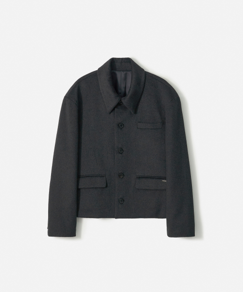 TRIP LE SENS（トリップ ル センス）の「[F/W]カスタムウールカラー隠しスナップブレザー_チャコール（テーラードジャケット・メンズ・チャコール・M/L）」の5枚目の写真