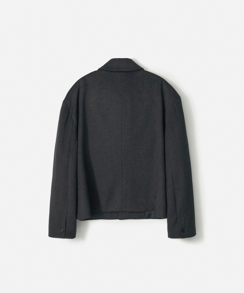 TRIP LE SENS（トリップ ル センス）の「[F/W]カスタムウールカラー隠しスナップブレザー_チャコール（テーラードジャケット・メンズ・チャコール・M/L）」の6枚目の写真
