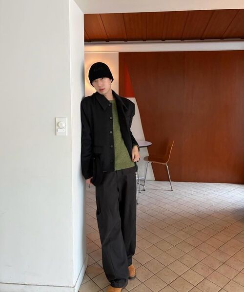 TRIP LE SENS（トリップ ル センス）の「[F/W]カスタムウールカラー隠しスナップブレザー_チャコール（テーラードジャケット・メンズ・チャコール・M/L）」の2枚目の写真