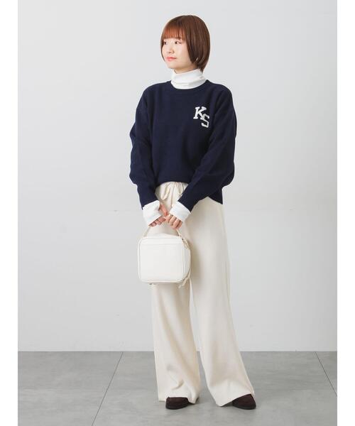 Lugnoncure（ルノンキュール）の「ロゴアソートジャカードニット（ニット/セーター・レディース・イエロー/ネイビー/グレー/オフホワイト・F）」の5枚目の写真