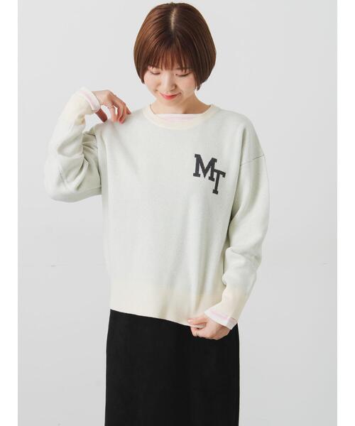 Lugnoncure（ルノンキュール）の「ロゴアソートジャカードニット（ニット/セーター・レディース・イエロー/ネイビー/グレー/オフホワイト・F）」の10枚目の写真