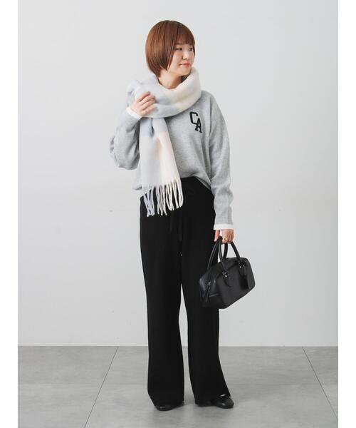 Lugnoncure（ルノンキュール）の「ロゴアソートジャカードニット（ニット/セーター・レディース・イエロー/ネイビー/グレー/オフホワイト・F）」の12枚目の写真