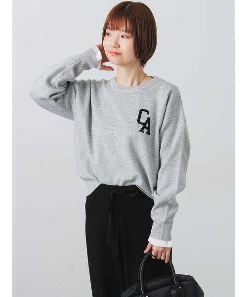 Lugnoncure（ルノンキュール）の「ロゴアソートジャカードニット（ニット/セーター・レディース・イエロー/ネイビー/グレー/オフホワイト・F）」の13枚目の写真