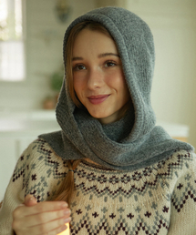NONLOCAL（ノンローカル）の「Mellow Knit Muffler Balaclava - Grey（ニットキャップ/ビーニー）」