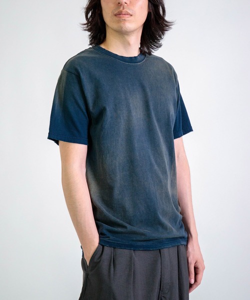 DOMINGO SELECT（ドミンゴセレクト）の「[moojimooji]  オーバーダイ クラシックサイズTシャツ（Tシャツ/カットソー・メンズ・ネイビー/ベージュ/ブラック/アイボリー・L/M）」の4枚目の写真