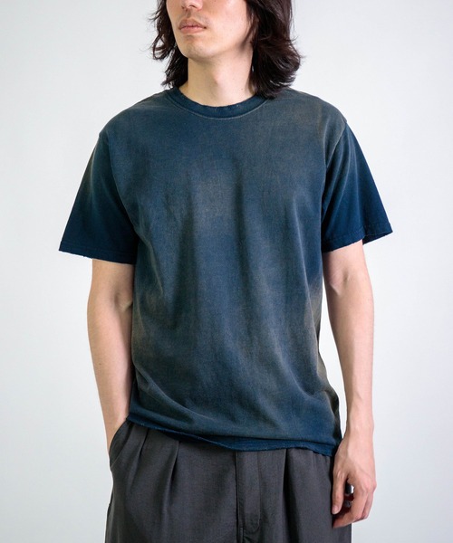 DOMINGO SELECT（ドミンゴセレクト）の「[moojimooji]  オーバーダイ クラシックサイズTシャツ（Tシャツ/カットソー・メンズ・ネイビー/ベージュ/ブラック/アイボリー・L/M）」の5枚目の写真