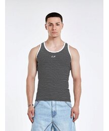 Stripe logo sleeveless - BLACK