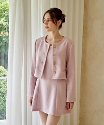 LAMARO（ラマロ）の「[セット] ボニータネイトツイードピンク（ジャケット+ワンピース）（テーラードジャケット）」