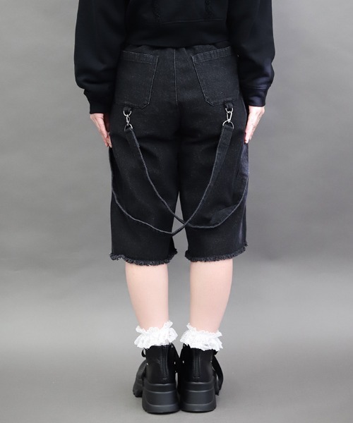 NIBBLE POISON(ニブルポイズン)の「チェックダメージハーフPT(その他パンツ・レディース・ブラック・MEDIUM)」の4枚目の写真