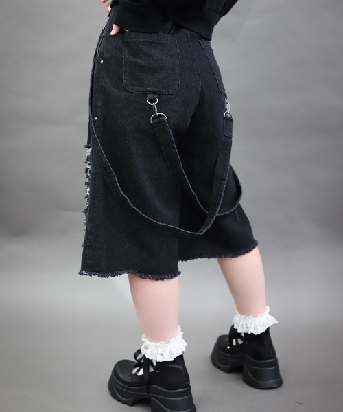 NIBBLE POISON(ニブルポイズン)の「チェックダメージハーフPT(その他パンツ・レディース・ブラック・MEDIUM)」の5枚目の写真