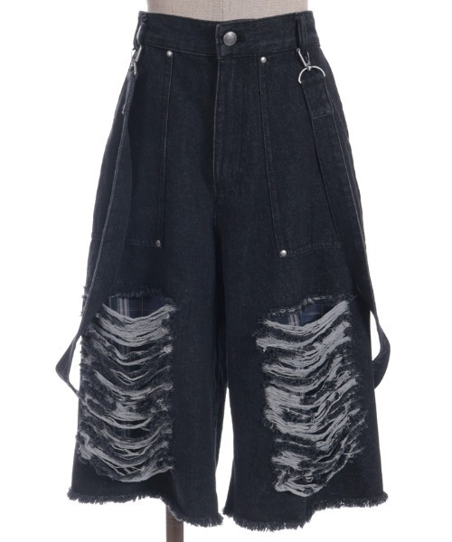 NIBBLE POISON(ニブルポイズン)の「チェックダメージハーフPT(その他パンツ・レディース・ブラック・MEDIUM)」の11枚目の写真