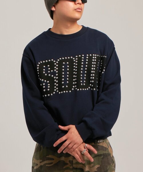 Sourcream（サワークリーム）の「【UNISEX】Sourcream スタッズクルースウェット（スウェット・レディース・ホワイト/ブルー/ネイビー・SMALL/MEDIUM）」の9枚目の写真