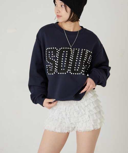 Sourcream（サワークリーム）の「【UNISEX】Sourcream スタッズクルースウェット（スウェット・レディース・ホワイト/ブルー/ネイビー・SMALL/MEDIUM）」の14枚目の写真