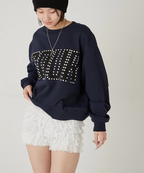 Sourcream（サワークリーム）の「【UNISEX】Sourcream スタッズクルースウェット（スウェット・レディース・ホワイト/ブルー/ネイビー・SMALL/MEDIUM）」の15枚目の写真