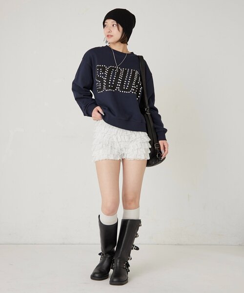 Sourcream（サワークリーム）の「【UNISEX】Sourcream スタッズクルースウェット（スウェット・レディース・ホワイト/ブルー/ネイビー・SMALL/MEDIUM）」の19枚目の写真
