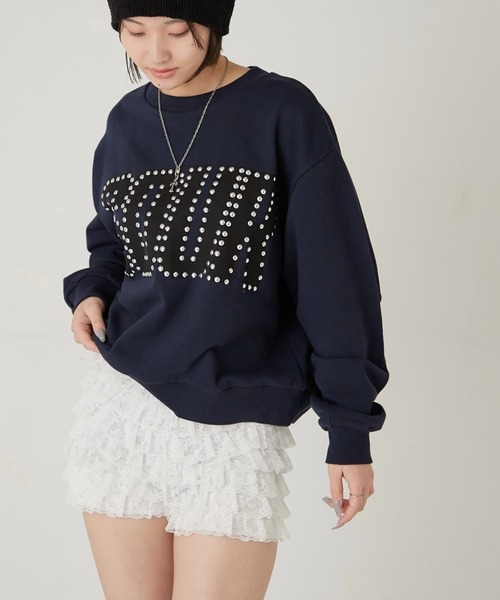 Sourcream（サワークリーム）の「【Sourcream】 SOURスタッズクルースウェット（スウェット・メンズ・ホワイト/ブルー/ネイビー・SMALL/MEDIUM）」の5枚目の写真