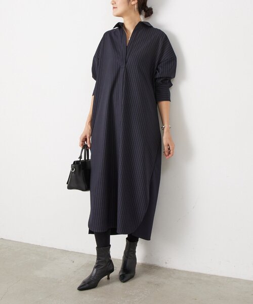 LIVETART（リヴェタート）の「《LIVETART》後ろ比翼ワンピース（ワンピース・レディース・ブラック/ネイビー・FREE）」の2枚目の写真