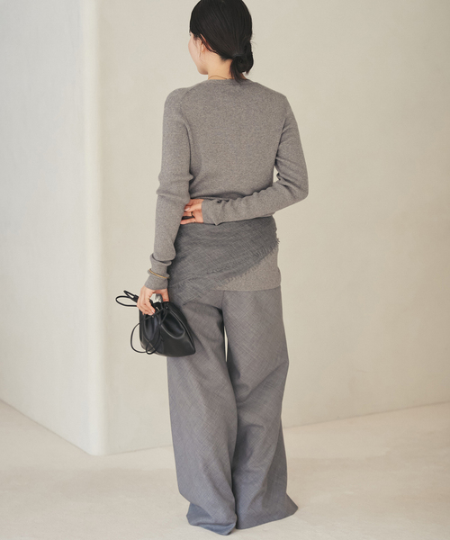 plage（プラージュ）の「《追加》floche rib カーディガン（カーディガン/ボレロ・レディース・チャコールグレー/アイボリー・FREE）」の3枚目の写真