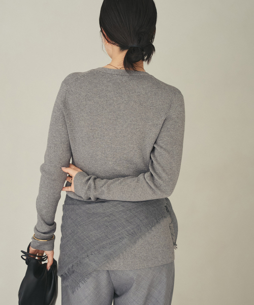 plage（プラージュ）の「《追加》floche rib カーディガン（カーディガン/ボレロ・レディース・チャコールグレー/アイボリー・FREE）」の7枚目の写真