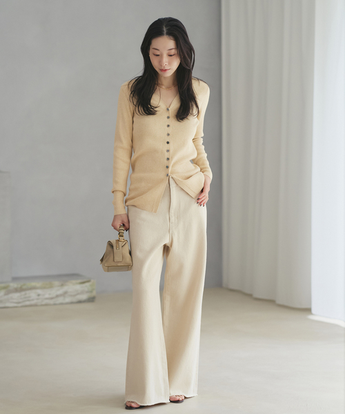 plage（プラージュ）の「《追加》floche rib カーディガン（カーディガン/ボレロ・レディース・チャコールグレー/アイボリー・FREE）」の8枚目の写真