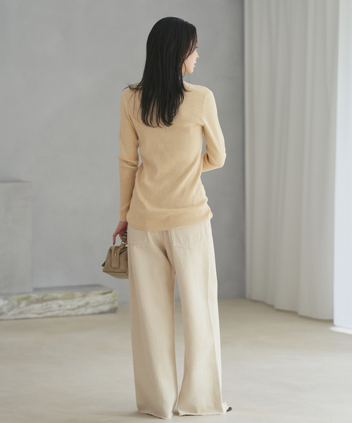 plage（プラージュ）の「《追加》floche rib カーディガン（カーディガン/ボレロ・レディース・チャコールグレー/アイボリー・FREE）」の10枚目の写真