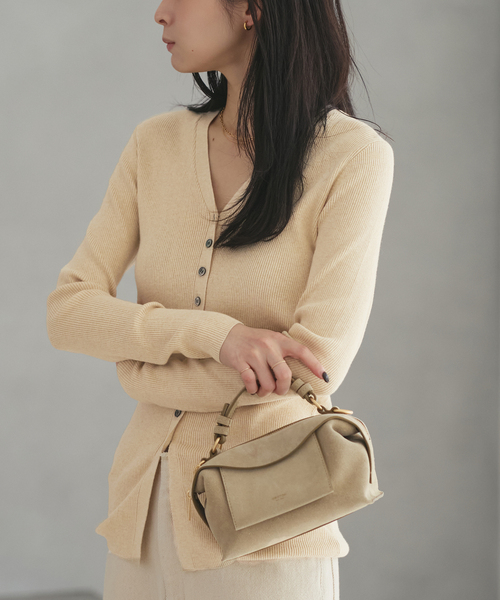 plage（プラージュ）の「《追加》floche rib カーディガン（カーディガン/ボレロ・レディース・チャコールグレー/アイボリー・FREE）」の12枚目の写真