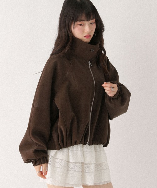 Heather ブラウン ショートブルゾン 650157 バルーンショートブルゾン 650157（ブルゾン）｜Heather（ヘザー）の