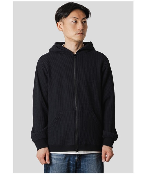 narifuri（ナリフリ）の「マルチワッフルジップパーカー（パーカー・メンズ・ターコイズブルー/ブラック/チャコール/ライトグレー・SMALL/MEDIUM/LARGE/X-LARGE）」の2枚目の写真