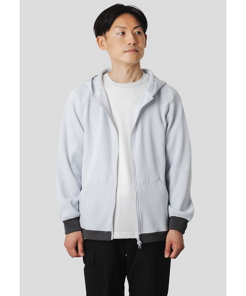 narifuri（ナリフリ）の「マルチワッフルジップパーカー（パーカー・メンズ・ターコイズブルー/ブラック/チャコール/ライトグレー・SMALL/MEDIUM/LARGE/X-LARGE）」の10枚目の写真