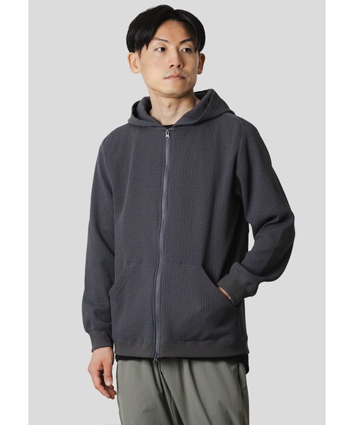 narifuri（ナリフリ）の「マルチワッフルジップパーカー（パーカー・メンズ・ターコイズブルー/ブラック/チャコール/ライトグレー・SMALL/MEDIUM/LARGE/X-LARGE）」の8枚目の写真