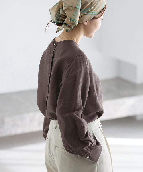 新色/WEB限定/追加2》ラミーリヨセルノーカラーブラウス（シャツ