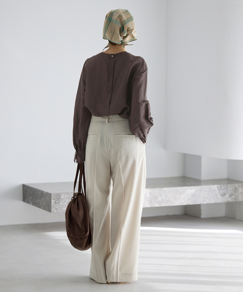 新色/WEB限定/追加2》ラミーリヨセルノーカラーブラウス（シャツ