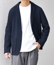 SHIPS（シップス）の「SHIPS any:〈洗濯機可能〉TEXBRID(R) リネン混 タックハニカム ニット ジャケット◇（テーラードジャケット）」
