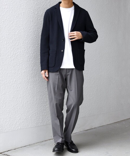 SHIPS any（シップス エニィ）の「SHIPS any:〈洗濯機可能〉TEXBRID(R) リネン混 タックハニカム ニット ジャケット◇（テーラードジャケット・メンズ・ネイビー/チャコールグレー・X-LARGE/LARGE/MEDIUM/SMALL）」の8枚目の写真