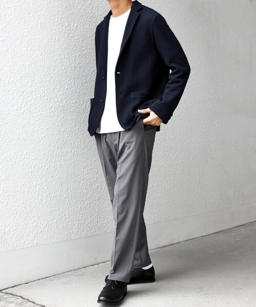 SHIPS any（シップス エニィ）の「SHIPS any:〈洗濯機可能〉TEXBRID(R) リネン混 タックハニカム ニット ジャケット◇（テーラードジャケット・メンズ・ネイビー/チャコールグレー・X-LARGE/LARGE/MEDIUM/SMALL）」の9枚目の写真