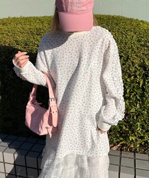 WC | フリルラインリトルフラワーワッフルロンT(Tシャツ/カットソー)