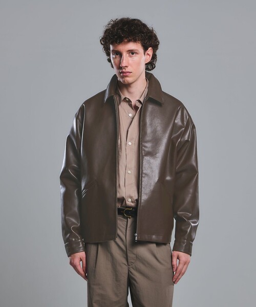 レザーライク ジップ ブルゾン（ブルゾン）｜green label relaxing