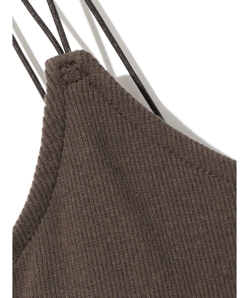 MIDIUMISOLID（ミディウミソリッド）の「MIDIUMISOLID for Ladies パッド入りキャミソール（Tシャツ/カットソー・レディース・ブラック/オフホワイト/ブラウン・FREE）」の6枚目の写真