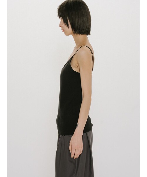 MIDIUMISOLID（ミディウミソリッド）の「MIDIUMISOLID for Ladies パッド入りキャミソール（Tシャツ/カットソー・レディース・ブラック/オフホワイト/ブラウン・FREE）」の9枚目の写真